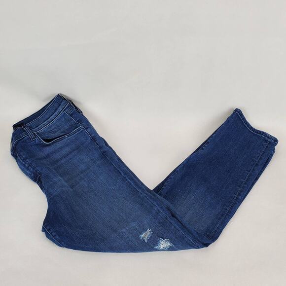 J Brand Ruby High Rise Cropped Jeans 29 Mystic Blue Distressed Gorpcore Casual - Picture 9 of 12
